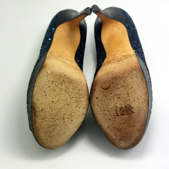 Jimmy Choo Blue Sparkle Platform Heel - Picture 6 of 10